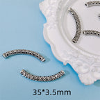 Tube Metal Beads 35mm Ancient Coins Pattern Curved 30pcs 6