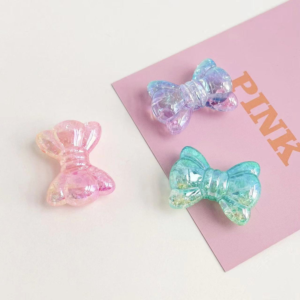 UV Plating Gradient Crackle Bow Acrylic Beads 32mm 50pcs 3
