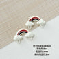 Painted Rainbow and Swing Plate Metal Beads 43mm 28mm Baking Finish 10pcs 7