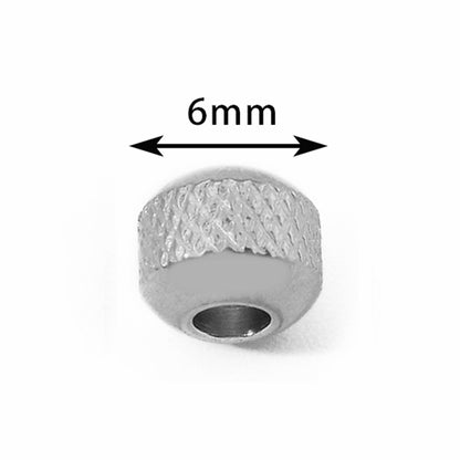 Stainless Steel Pineapple Metal Beads 4/6/8mm Textured Summer Style 50pcs 8