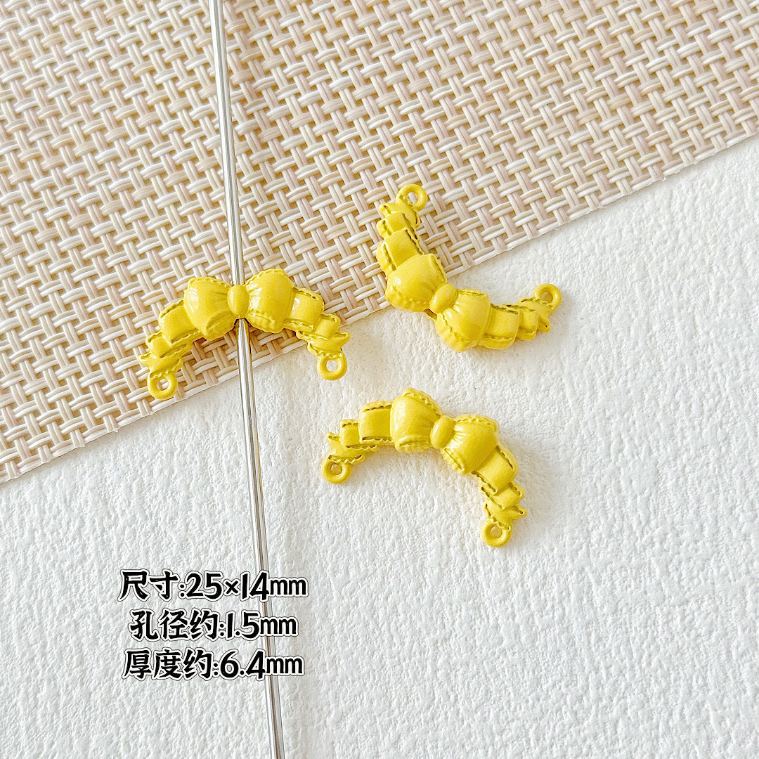 Bow and Skateboard Metal Beads 25mm 19mm Baking Painted Alloy 20pcs 9