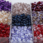 Gradient Crackle Round Glass Beads 10mm Vibrant Mixed Colors 60pcs 2