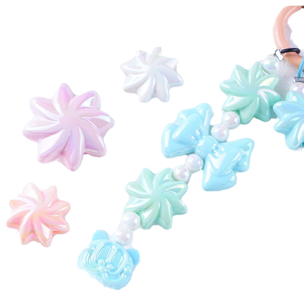 Plating Whirlwind Cookie Acrylic Beads 20mm 27mm Solid Colors 50pcs 5
