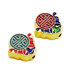 Cloisonne Metal Beads 12mm Good Fortune Pattern Enamel 10pcs 4