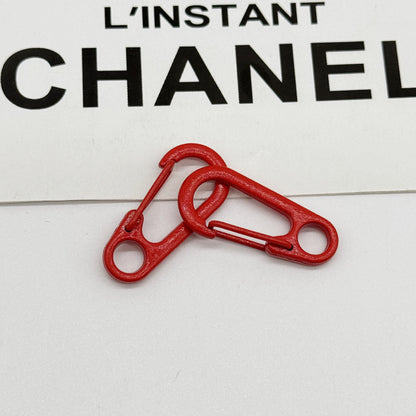 Colorful Clip Shaped Zinc Alloy Keychain Hooks 31mm 20pcs 13