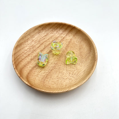Transparent UV Plating Lily Valley Flower Acrylic Beads 14mm 10pcs 4