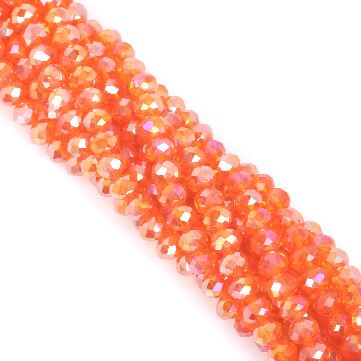 Glass Faceted Spacer Beads 8mm Iridescent Plating 20