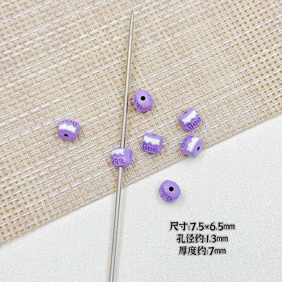 Bear and Honeypot Metal Beads 13mm Hand-Painted Colorful 10pcs 19