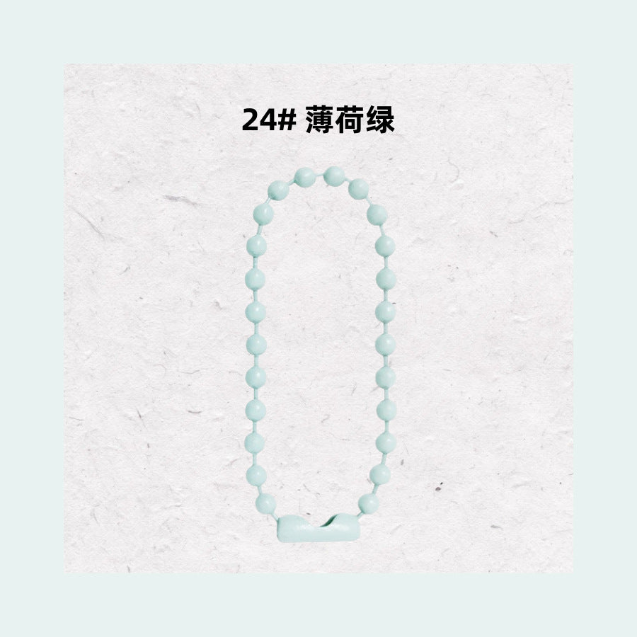 Multi Colored Iron Ball Chain Key Rings 10mm 12mm Length 100pcs 30