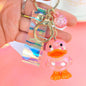 Acrylic Duck Keychain Colorful Translucent Orange Accents 9