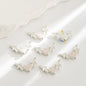 Heart Wings Rhinestone Beads 24mm Alloy Sparkling Mixed Colors 10pcs 7