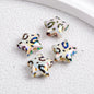 Plated Star Acrylic Beads 15mm Colored UV Plating Leopard Print 50pcs 3
