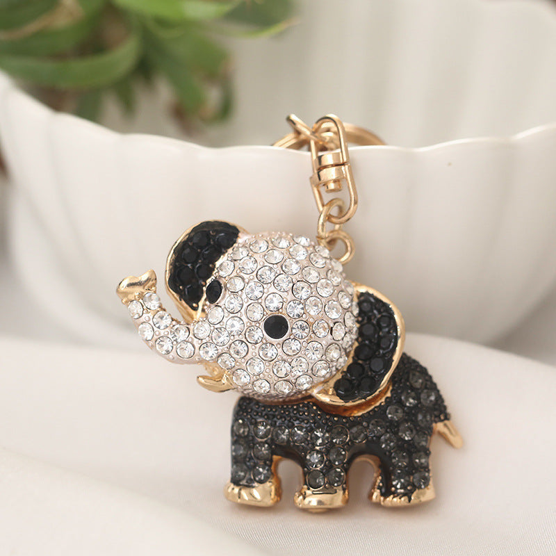 Rhinestone Elephant Keychain Metal Alloy Cute Colorful Charm 3
