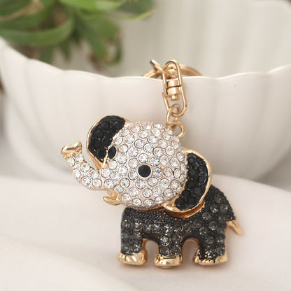 Rhinestone Elephant Keychain Metal Alloy Cute Colorful Charm 3