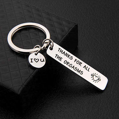 Engraved Stainless Steel Keychain Thanks For All The Orgasms 4