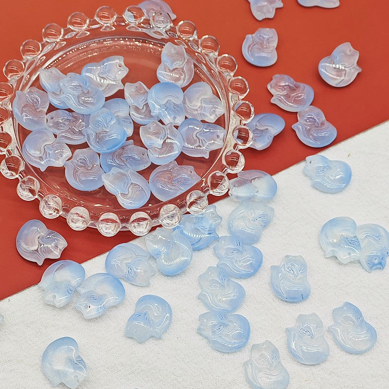 Czech Glass Beads Fox 18mm Translucent Pastel Colors 25pcs 16