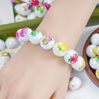 Plating Round Acrylic Beads 16mm Fresh Fruit Printed Glossy 20pcs 4