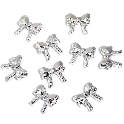 Bow Series CCB Plastic Beads 29mm 25mm Shiny Gold Silver 50pcs 7