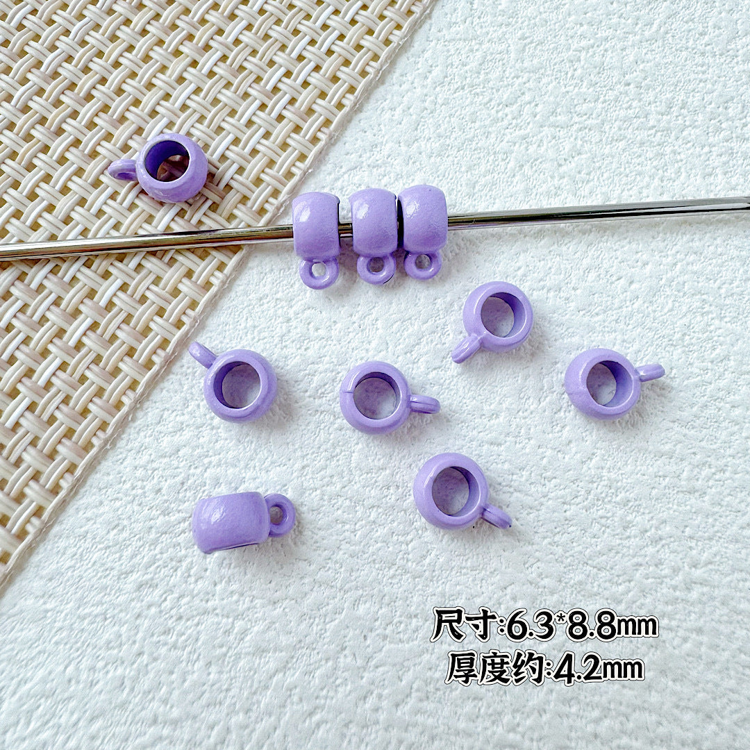 Cup Metal Beads 8mm Baking Painted Pastel Colors 30pcs 10