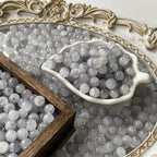 Crackle Round Glass Beads 10mm Imitation White Jade 100pcs 5