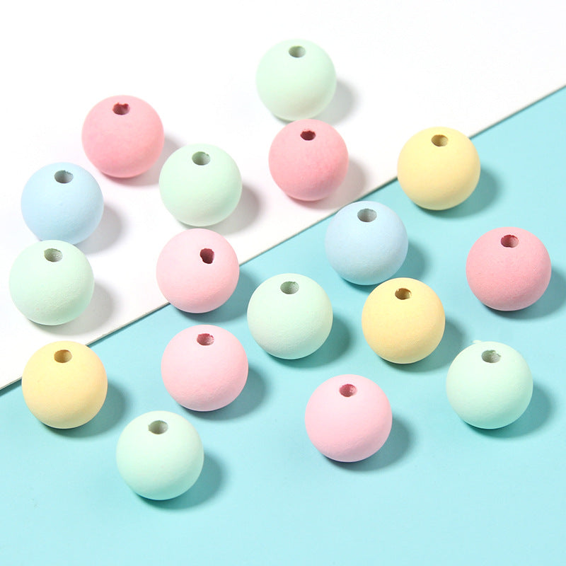 Frosted Acrylic Round Beads 6-10mm Macaron Color 100pcs 2