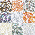 Faceted Four Sided Glass Beads 8mm Electroplated Colorful 50pcs 5