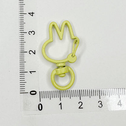 Spray Painted Bunny Head Zinc Alloy Buckle Keychain Clasps 20pcs 12