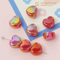 Milky Candy Heart Acrylic Flat Beads 14mm Double Layer 10pcs 5