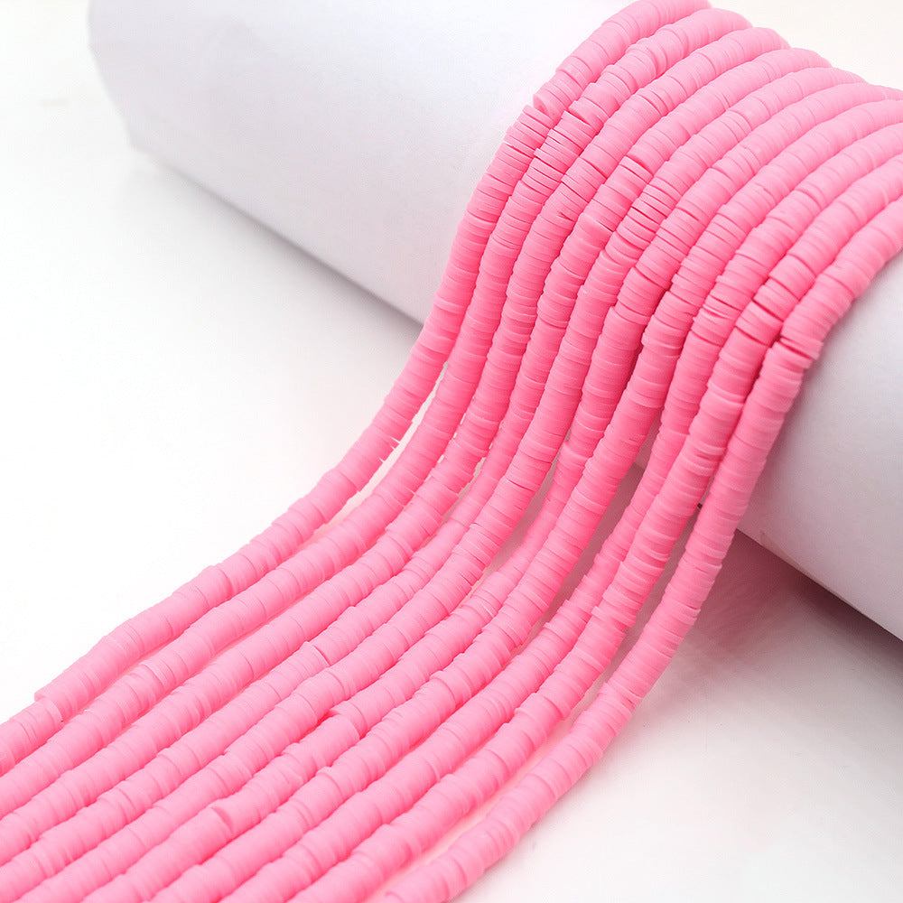 Flat Clay Beads 6mm Solid Color Polymer Spacer Discs 10strands 23