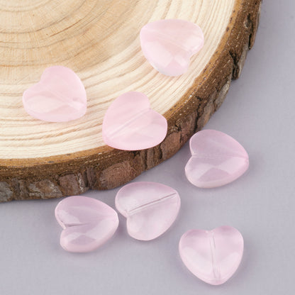 Colored Heart-Shaped Transparent Glass Beads 12mm 20pcs 3