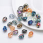 Electroplated Skull Glass Beads 8X10mm Vintage Iridescent Chrome 30pcs
