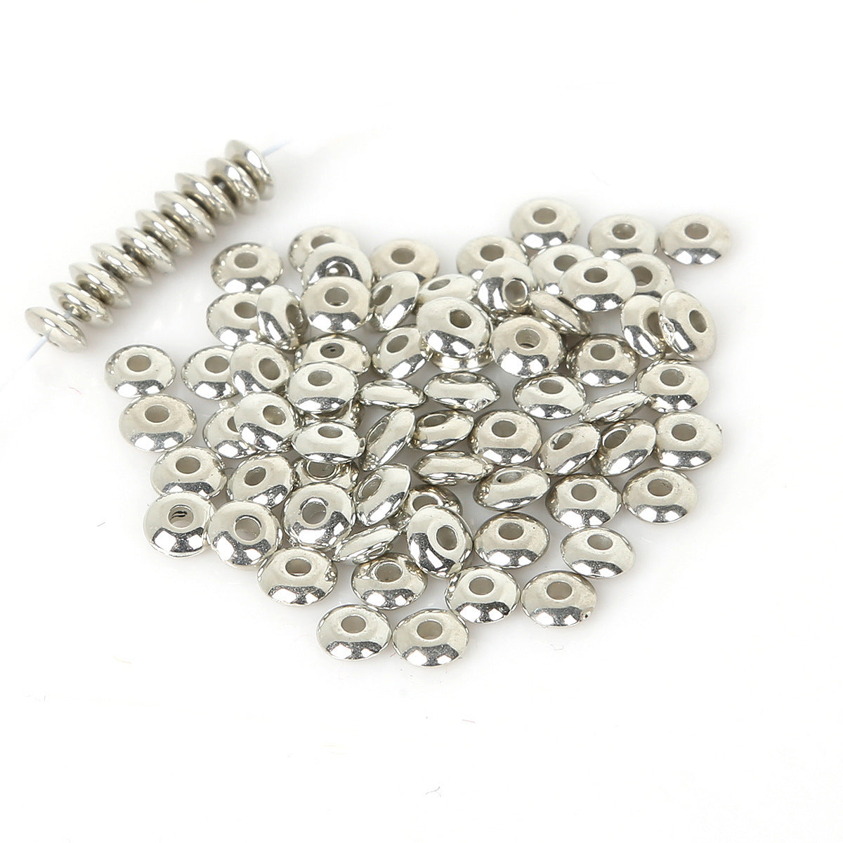 Smooth Flying Saucer Acrylic Beads 6mm 8mm Metallic KC Gold 200pcs 6