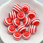Rainbow Color Striped Resin Beads 12mm Round Glossy 60pcs 11