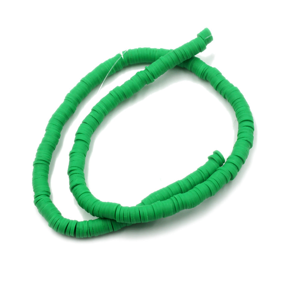 Flat Clay Beads 6mm Solid Color Polymer Spacer Discs 10strands 40