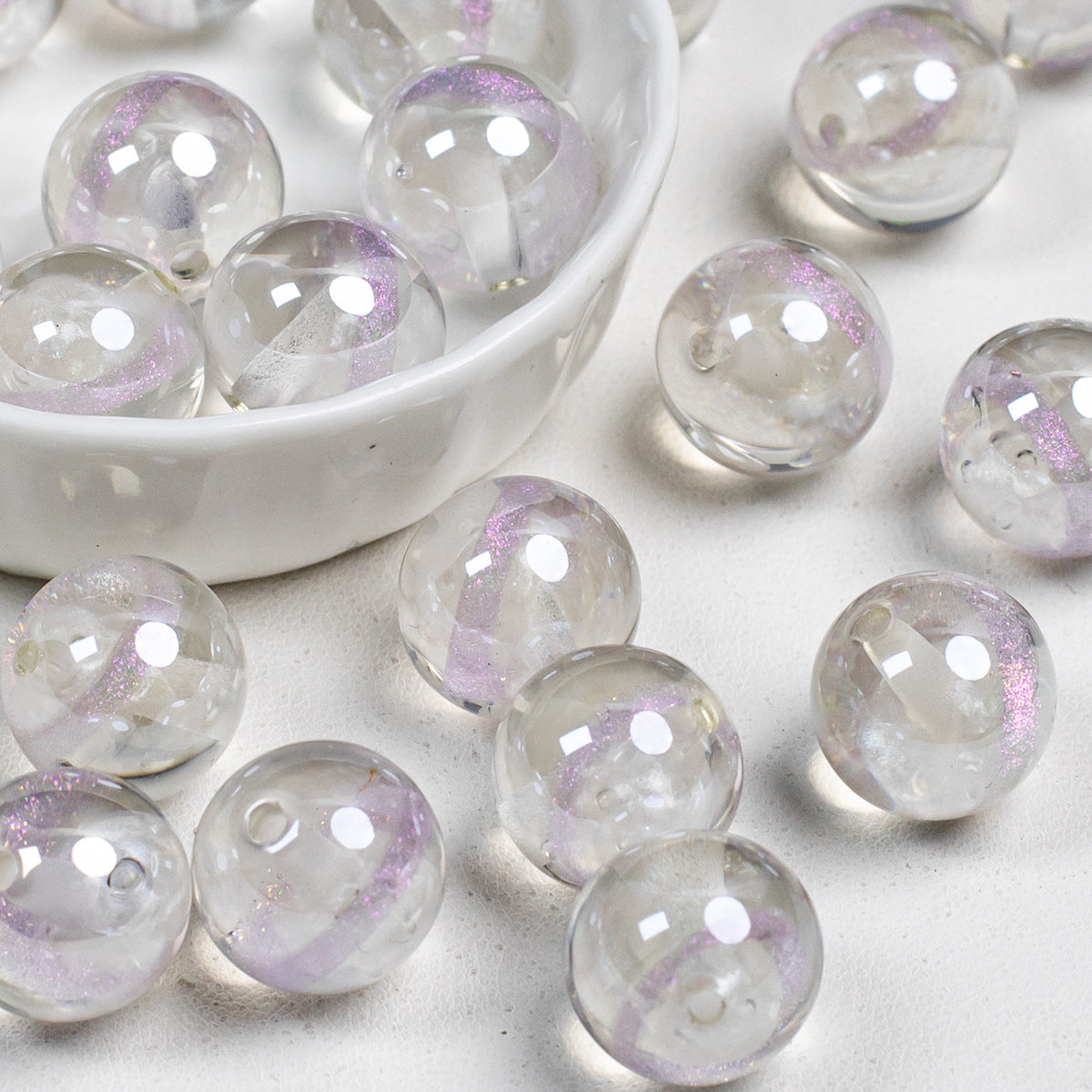 Clear Planet Halo Round Resin Beads 16mm Multicolor 10pcs 19