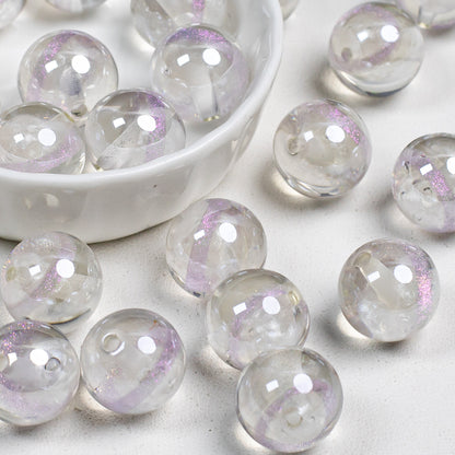 Clear Planet Halo Round Resin Beads 16mm Multicolor 10pcs 19