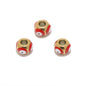 Stainless Steel Round Metal Beads 8mm Multicolor Evil Eye 10pcs 9