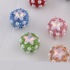 Embellished Star Clay Beads 18mm Pearl Rhinestone Bubblegum 10pcs 3