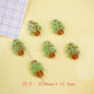 Lampwork Glass Beads Oval Cylindrical Hand Painted Christmas Theme 10pcs 14