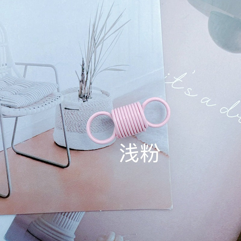 Alloy Spring Beading Stopper Keychain Hardware Colorful 29mm 30pcs 14