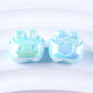 Plated Small Rabbit Acrylic Beads 17mm UV Iridescent Finish 50pcs 9