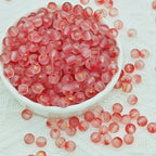 Frosted Round Glass Beads 6mm Colorful Speckled Matte Finish 50pcs 36