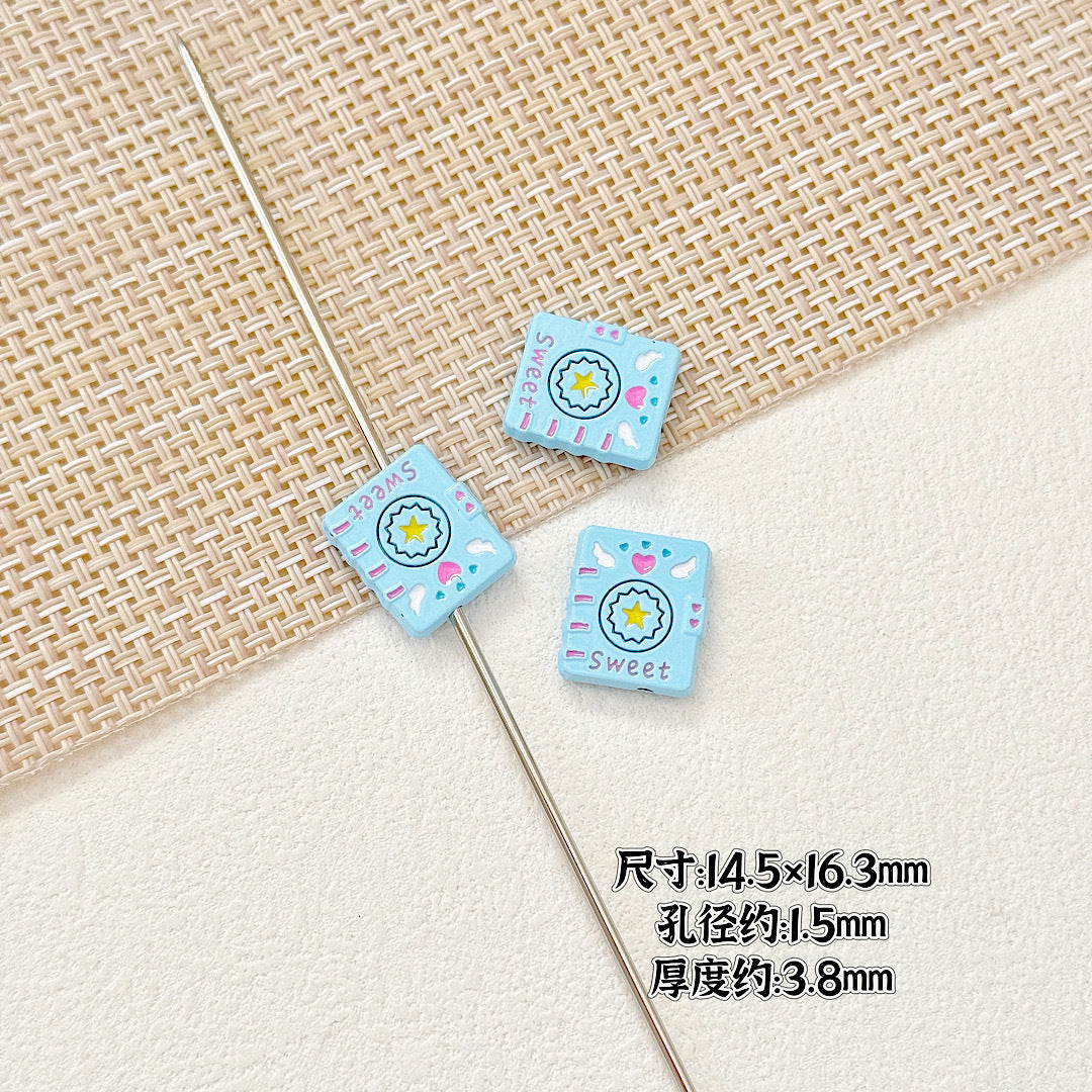Baking Painted Magic Book Cloud Metal Beads 16mm Cute Pastel 10pcs 6