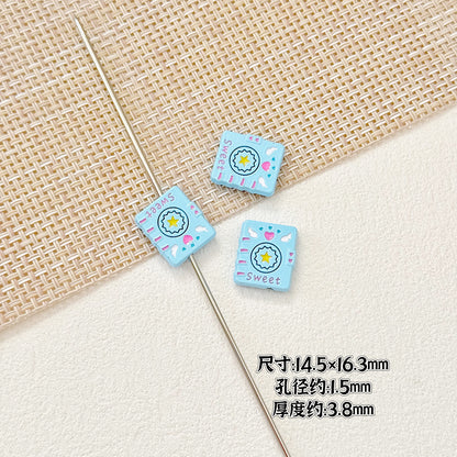 Baking Painted Magic Book Cloud Metal Beads 16mm Cute Pastel 10pcs 6