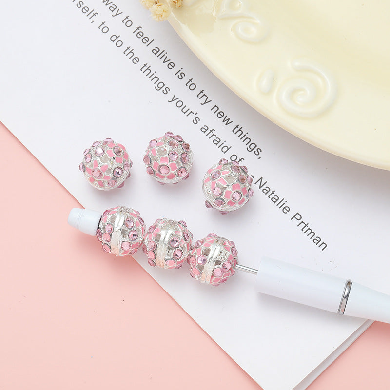 Round Rhinestone Beads 16mm Clustered Crystal Alloy 10pcs 3