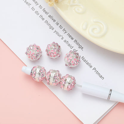 Round Rhinestone Beads 16mm Clustered Crystal Alloy 10pcs 3