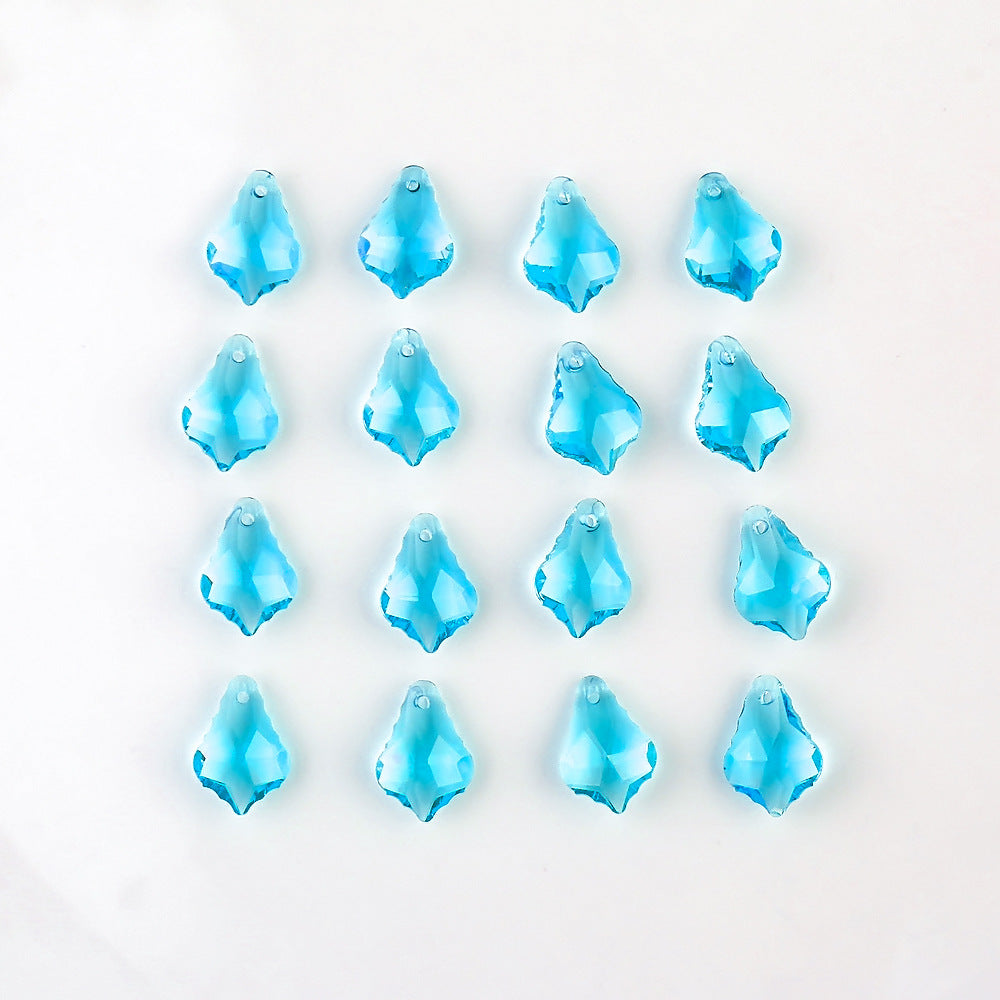 Electroplated Maple Leaf Glass Beads 11x16mm Double-Sided Single Hole 30pcs 25