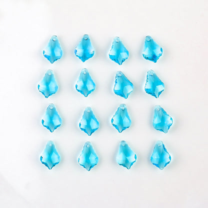 Electroplated Maple Leaf Glass Beads 11x16mm Double-Sided Single Hole 30pcs 25