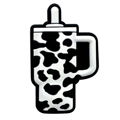 Silicone Focal Beads Cow Print Travel Cup Handle 20pcs 9