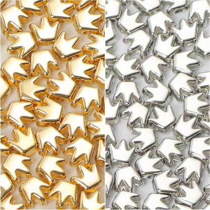 Smooth Crown Acrylic Beads 5mm Metallic Gold Silver CCB Plastic 200pcs
